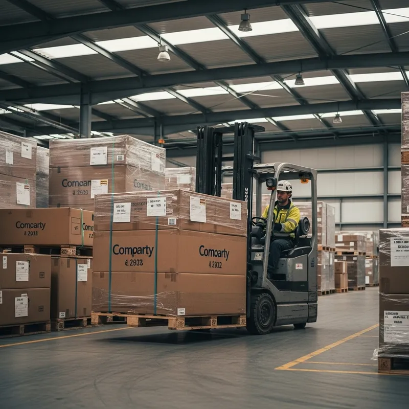 Efficient Forklift Material Handling in Warehouse