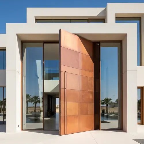 Modern Minimalist Villa Pivot Door in Dubai