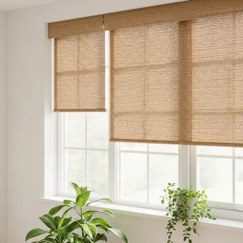 Modern Minimalist Jute Roller Shades for Serene Decor