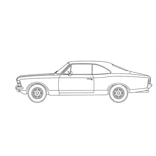 Chevrolet Opala Minimalist Drawing on Transparent Background