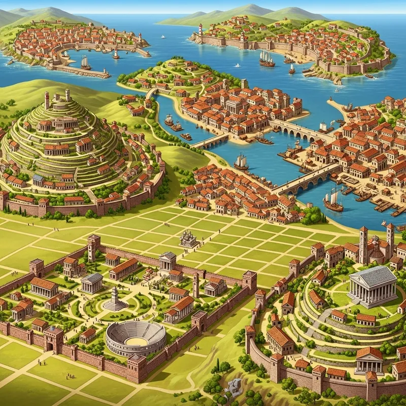 Varied Roman City Planning: Adaptability to Terrain