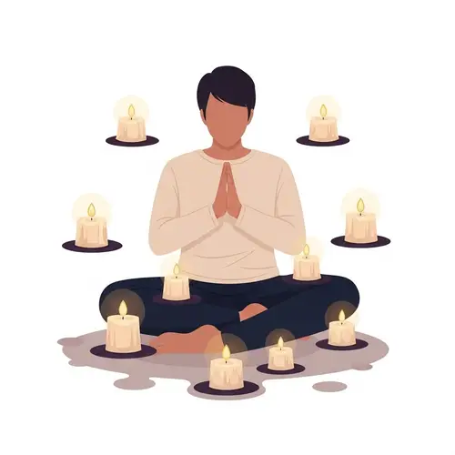 Tranquil Meditation with Candlelight | Serene Prayer Illustration