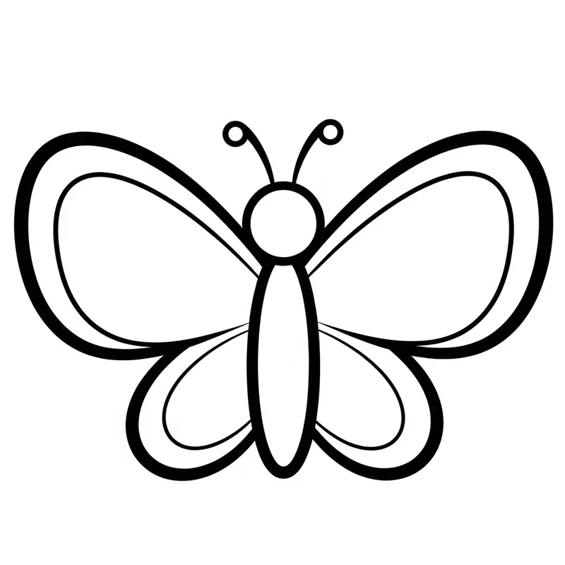 Playful Butterfly for Kids Coloring | Classic Children's Book Style