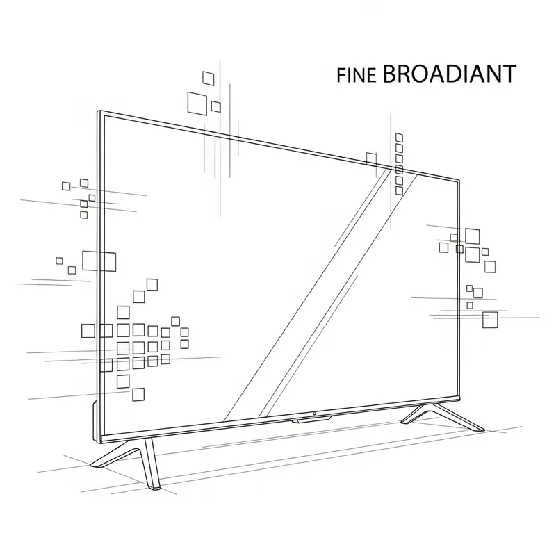 Line Art Sketch of a Modern Television