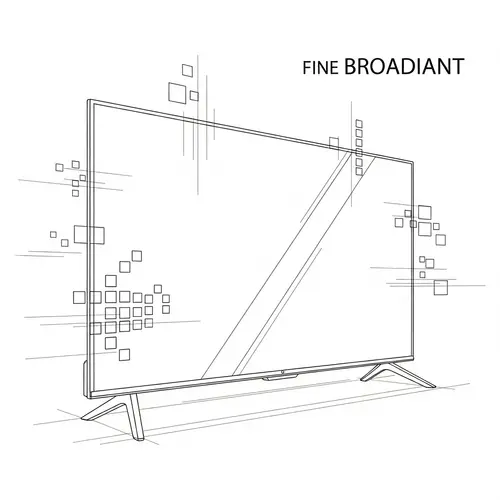Line Art Sketch of a Modern Television