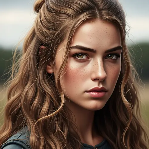 Captivating Girl with Long Wavy Hair | Strength & Determination