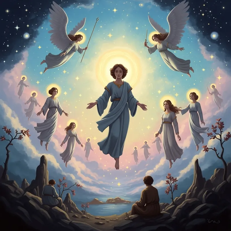 Ethereal Beings in Celestial Cosmos | Surreal Fantasy Painting Ethereal Beings in Celestial Cosmos | Surreal Fantasy Painting