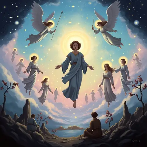 Ethereal Celestial Beings in Cosmic Expanse | Surreal Fantasy Art