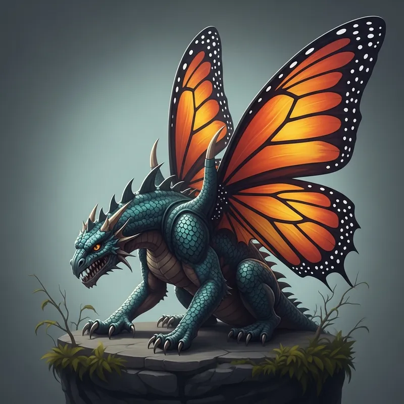Dragon with Butterfly Wings: A Mythical Beast