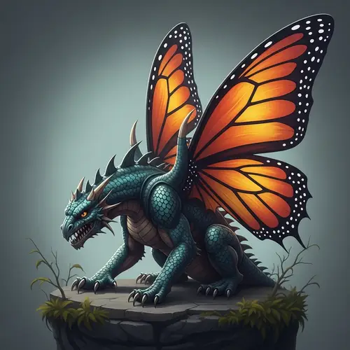 Dragon with Butterfly Wings: A Mystical Creature