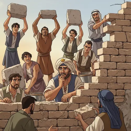 Rebuilding the Wall with Nehemiah & Diverse Men | Animation Style