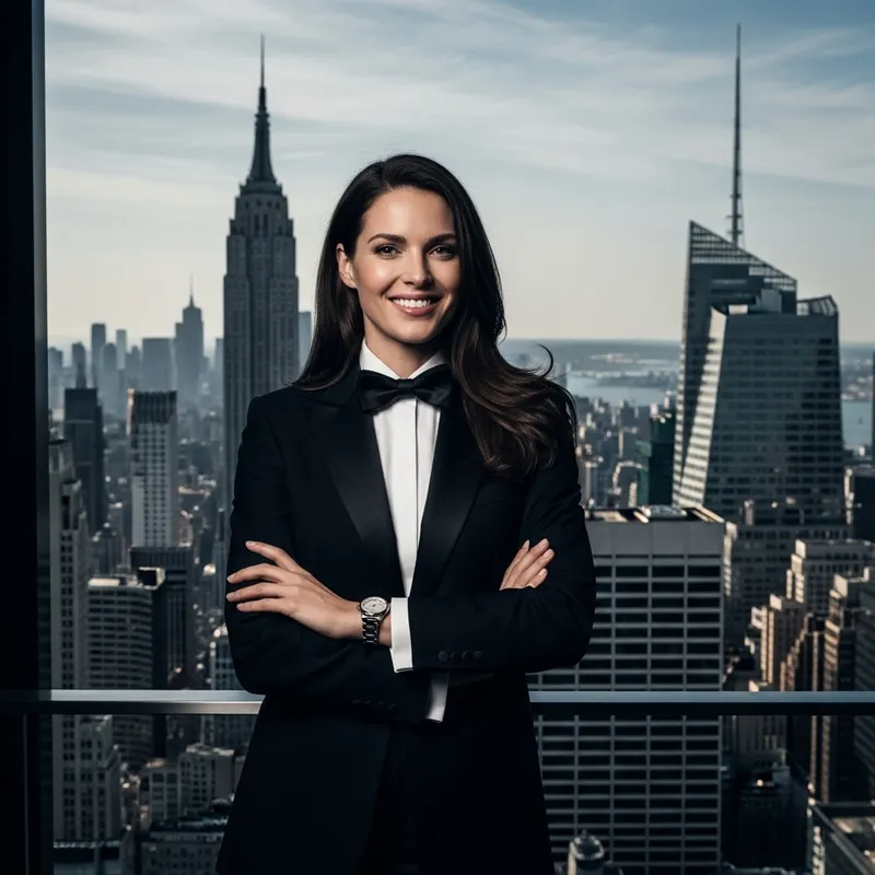Hailee Steinfeld in Stylish Tuxedo NYC Skyscrapers Cinematic Flair