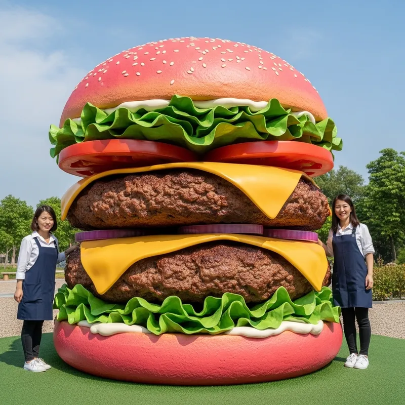 Giant Pink Burger - A Whimsical Delight for Burger Enthusiasts Giant Pink Burger - A Whimsical Delight for Burger Enthusiasts