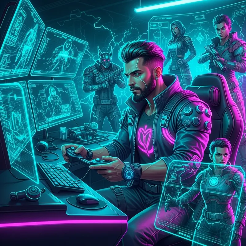 Ajju Bhai Cyberpunk Style in Neon Gaming Room Ajju Bhai Cyberpunk Style in Neon Gaming Room