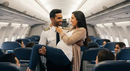 Smiling Airplane Pilot Carries Pregnant Woman | Heartwarming Scene