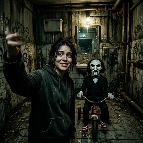 Creepy Selfie with Billy the Puppet from Saw