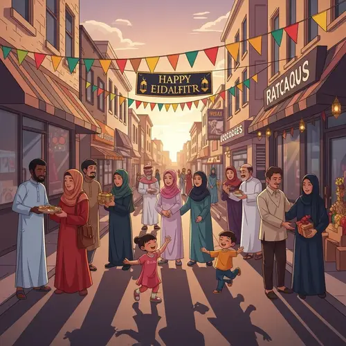 Eid al-Fitr Street Celebration: Diverse Joyful Festivities