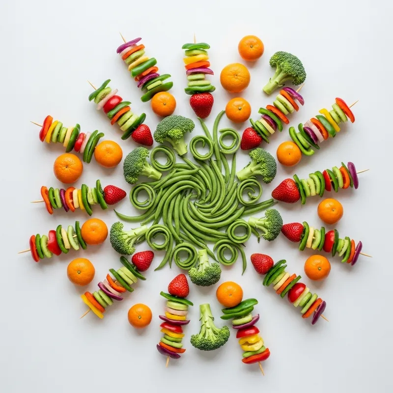 Vibrant Abstract Food Galaxy: Artistic Nourishment Display Vibrant Abstract Food Galaxy: Artistic Nourishment Display