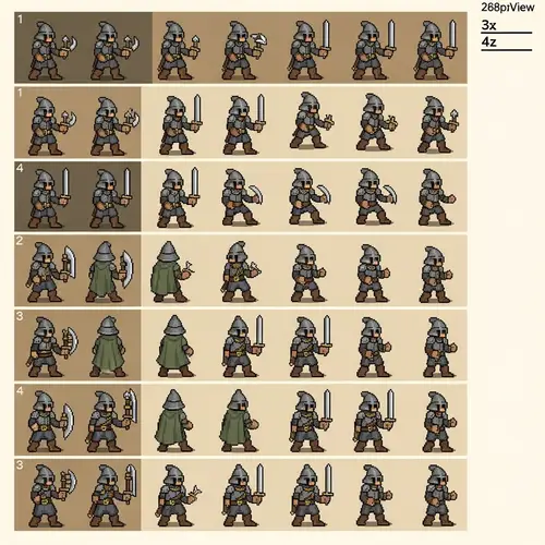 Pixel Art Sprite Sheet for Dungeons & Dragons Character