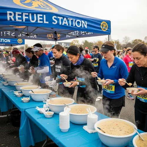 Marathon Event Clam Chowder Refreshment Stall