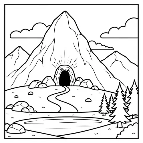 Mountain Coloring Page for 10 Year Olds