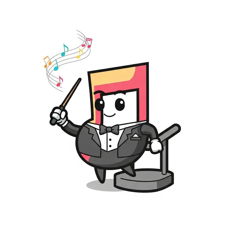 Creative Cartoon Music Note Conductor Design
