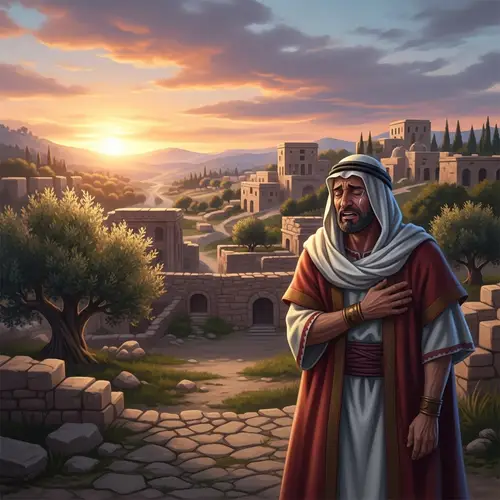 Ancient Israel at Dawn: Digital Painting of Historical Scene