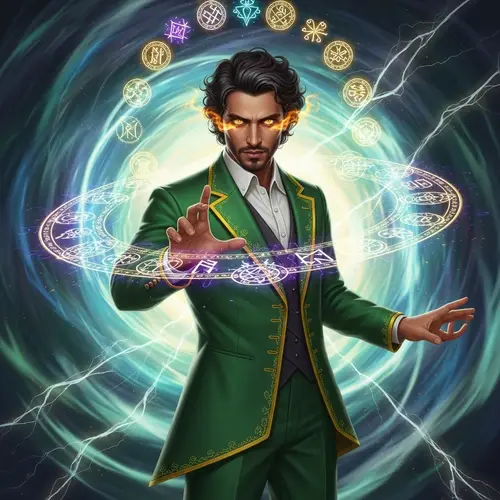 Elegant Middle-Eastern Man in Emerald Green Suit | Supernatural Energy