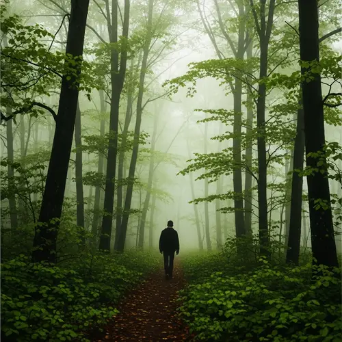 Enigmatic Forest Silhouette | Impressionist Painting