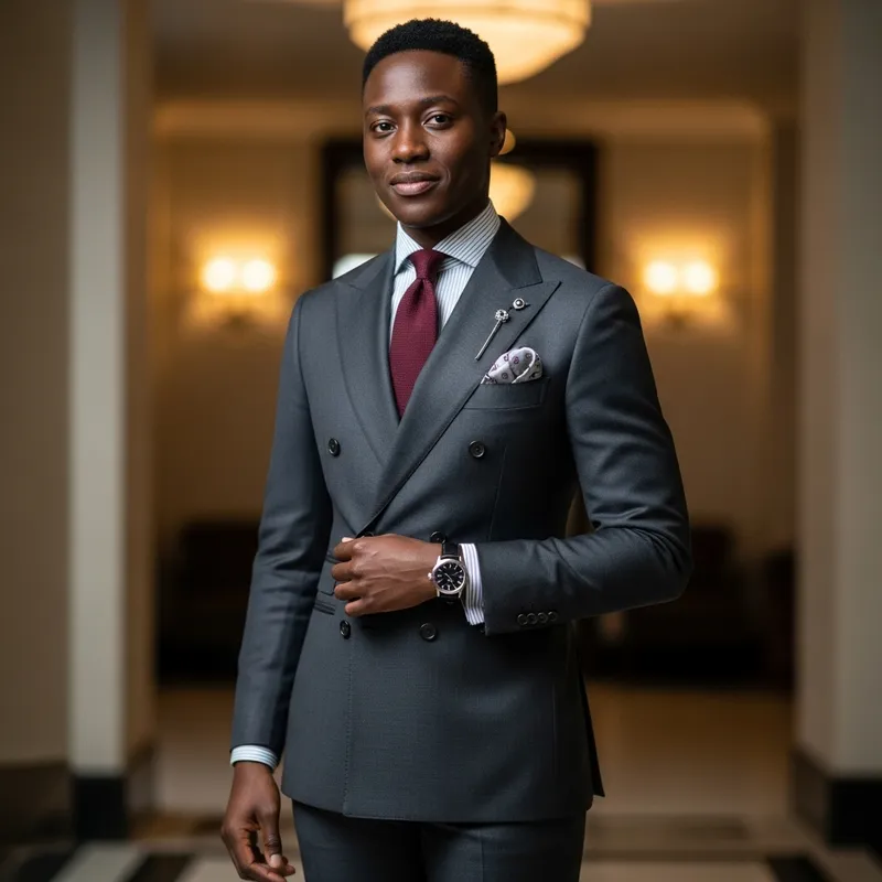 Luxury Fashion Style for Elegant Individuals: Black Person in Expensive Attire