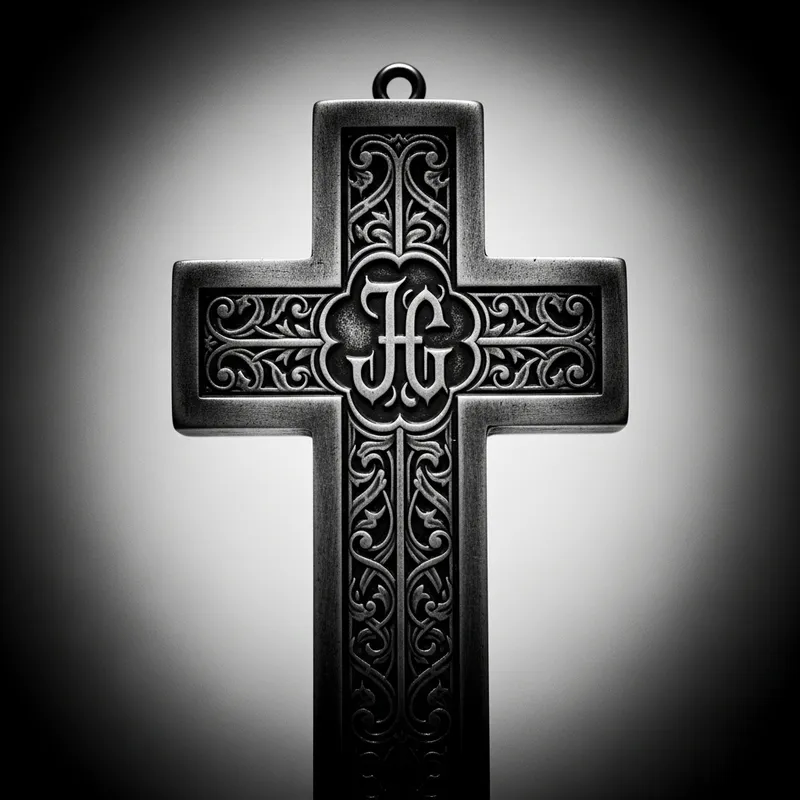 Mystical Saint Bento Cruz | 'J' 'G' Carvings in Ansel Adams Style