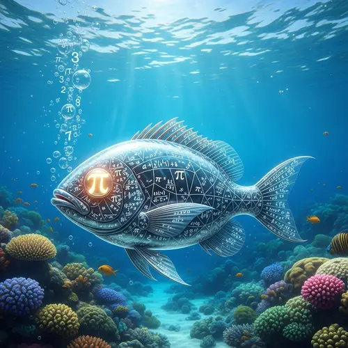 Math Fish: Surreal Fish with Glossy Scales of Mathematical Formulas