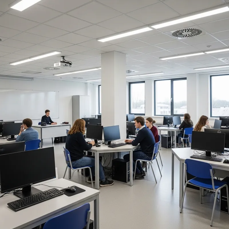 Optimized Computer Lab Layout for 50 Students