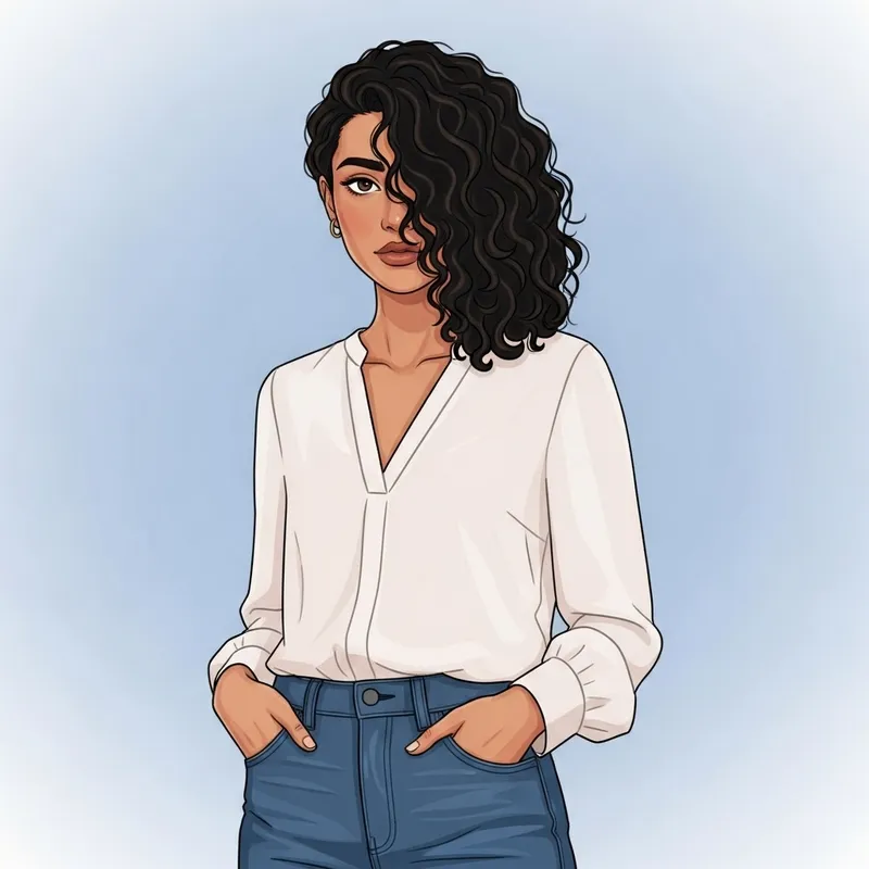 Fantasy Avatar Illustration of a Smartly Dressed Medium-Height Woman Fantasy Avatar Illustration of a Smartly Dressed Medium-Height Woman