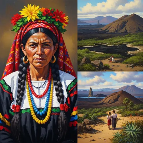 Ecuadorian Traditional Dress Artworks - Vibrant Colors & Expressions