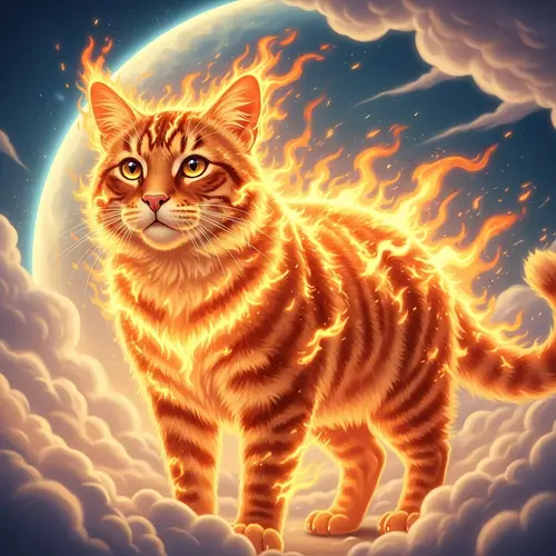Majestic Fiery Cat | Stunning Visuals | Pearl Clouds