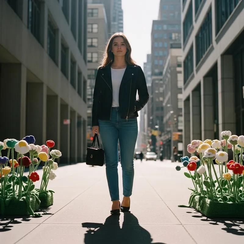 Hand-Knitted Flowers in New York City | Lush Kodak Vision3 500 Palette Hand-Knitted Flowers in New York City | Lush Kodak Vision3 500 Palette