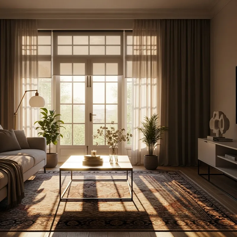 Sunlit Contemporary Living Room with Modern Furnishings