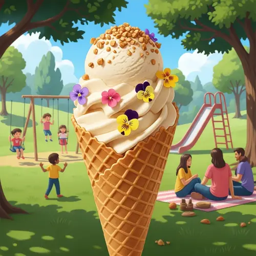 Organic Vegan Almond Milk Ice Cream | Delightful Scoop in Waffle Cone