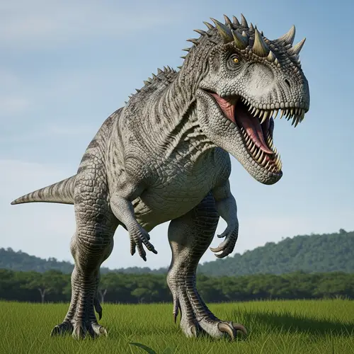 Menacing Indominous Rex Dinosaur with Sharp Teeth & Claws