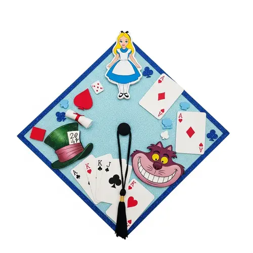 Alice in Wonderland Themed Graduation Cap Design