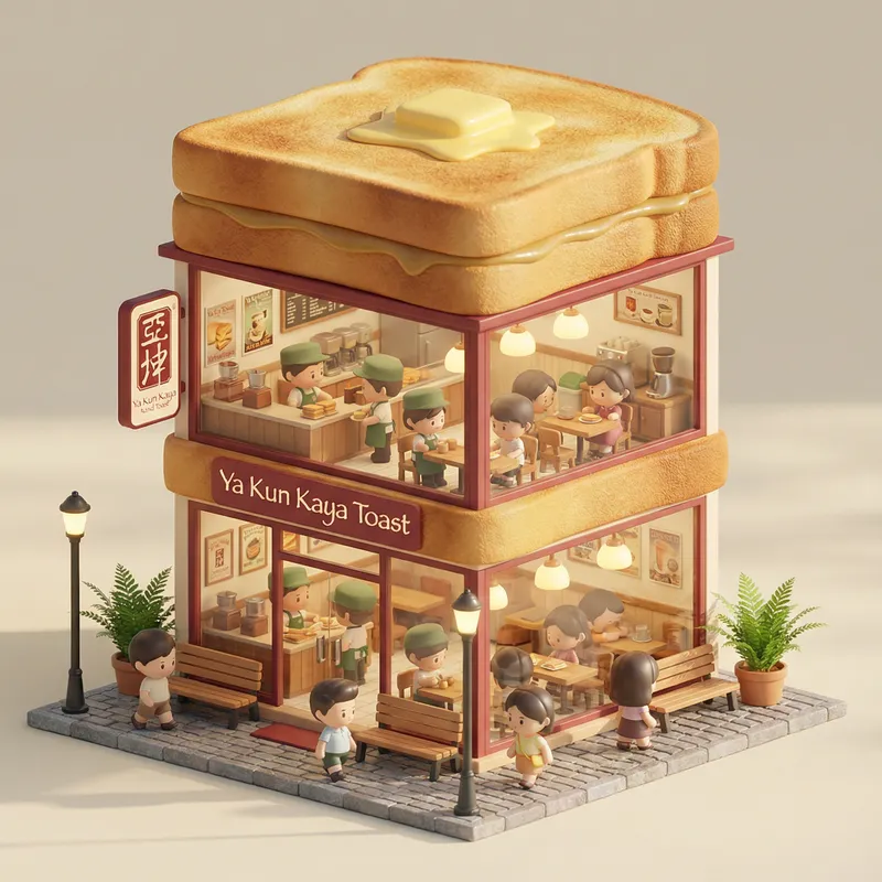 Charming 3D Miniature Store of Ya Kun Kaya Toast
