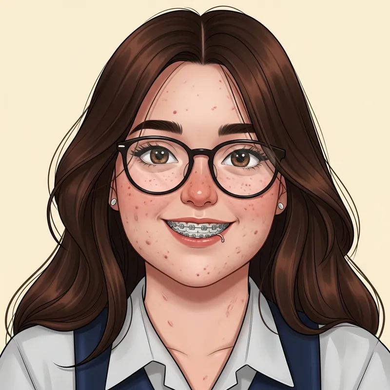 Adorable Chubby Girl with Glasses and Braces | Nerd Beauty
