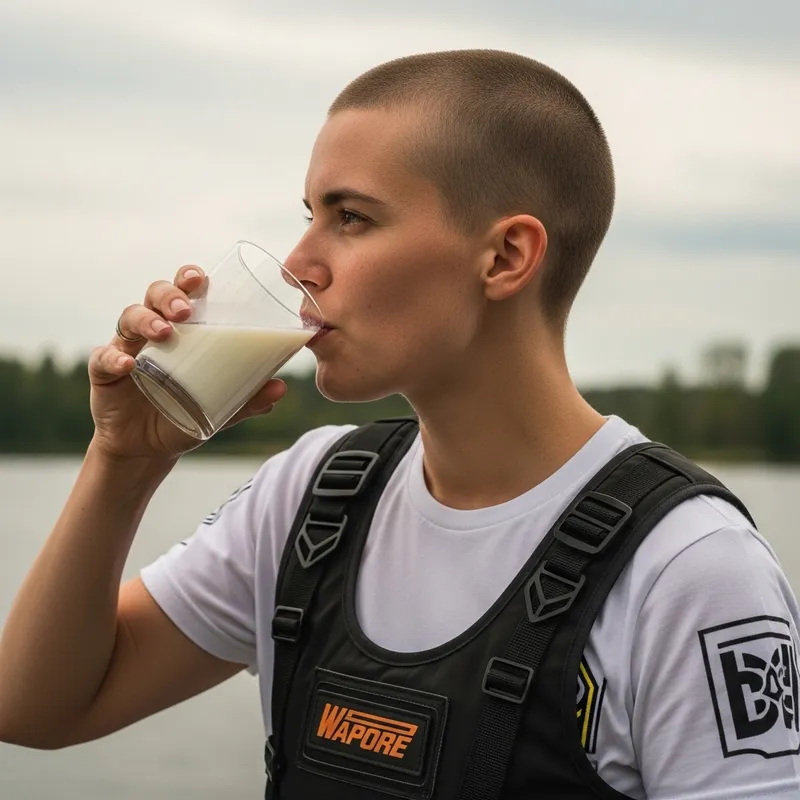 Man in BDSM Harness Sipping Milk | Website Name