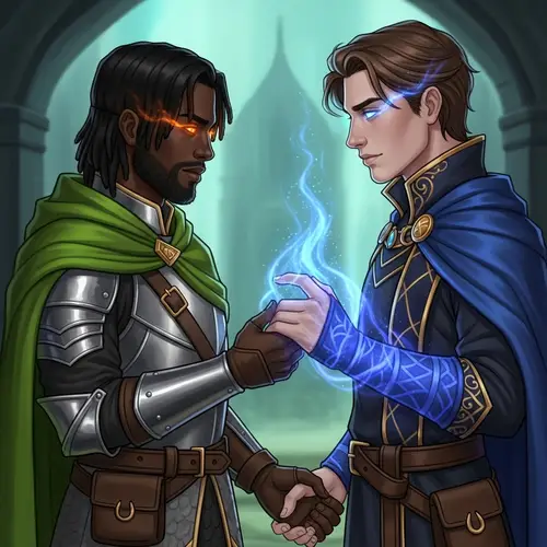Fantasy Dungeons & Dragons Love Story: Black Cleric & Magic User