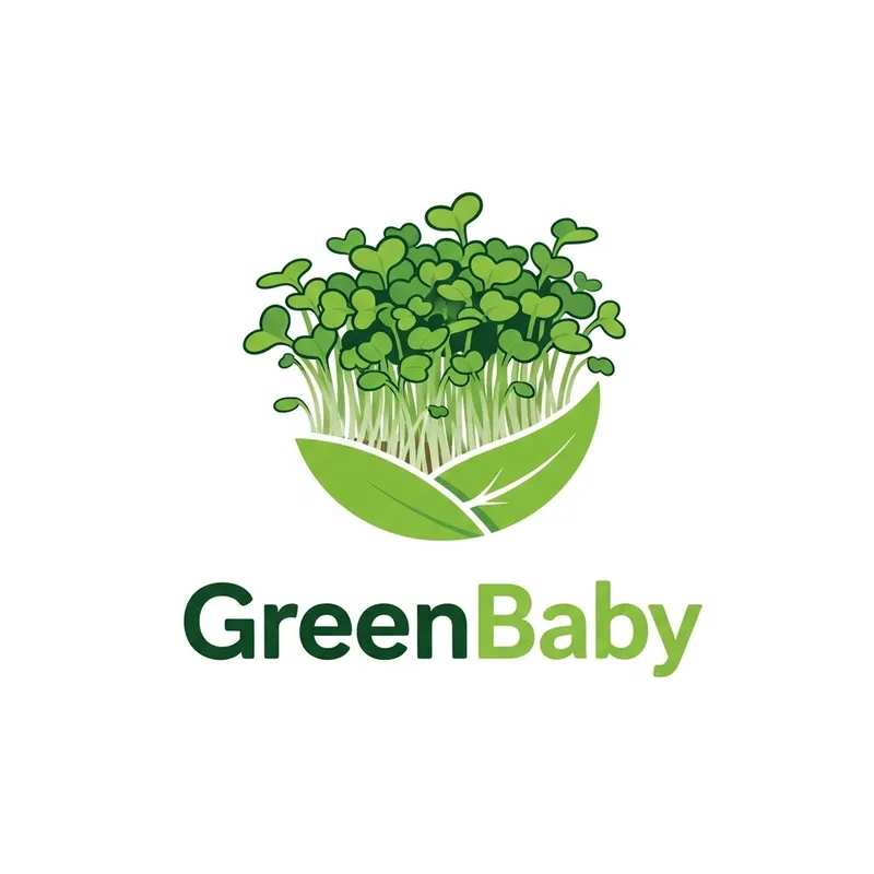 Fresh & Innovative GreenBaby Logo Design | Microgreens Concept