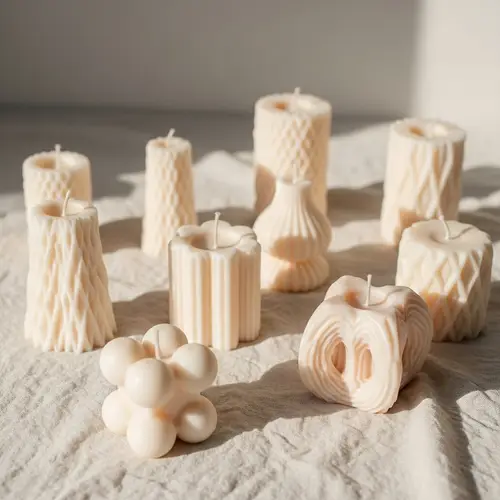 Tranquil Candles on Delicate Fabric | Serene & Aesthetic