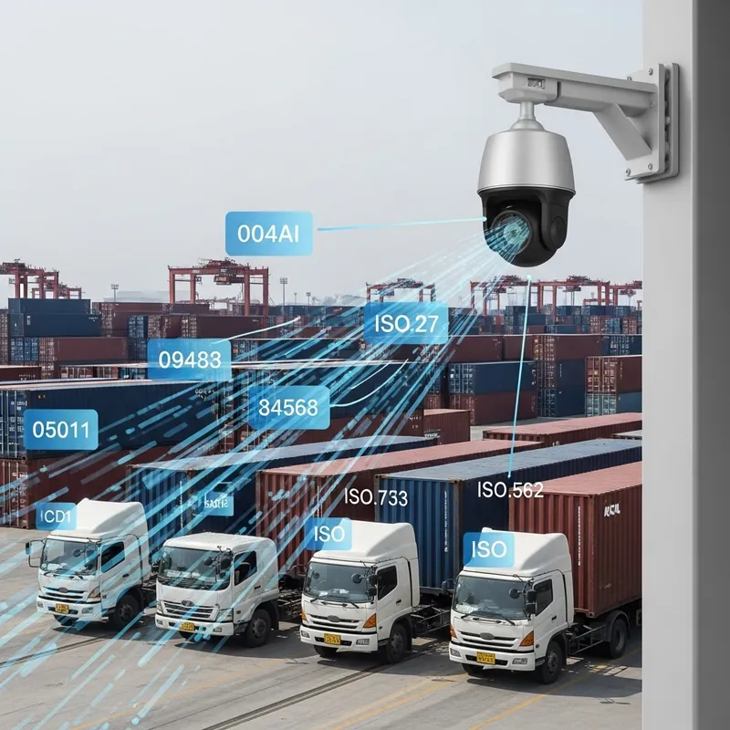Advanced AI CCTV Camera Detects Truck License Plates & Container ISO Codes Advanced AI CCTV Camera Detects Truck License Plates & Container ISO Codes