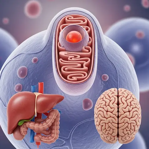 Detailed Mitochondria with Liver and Brain Organs