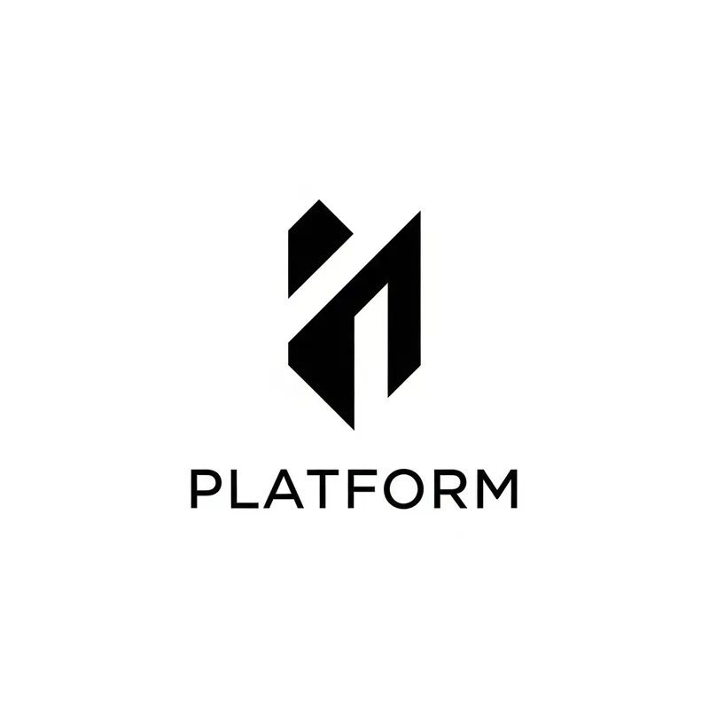 Minimalist Black and White Logo Platform Design